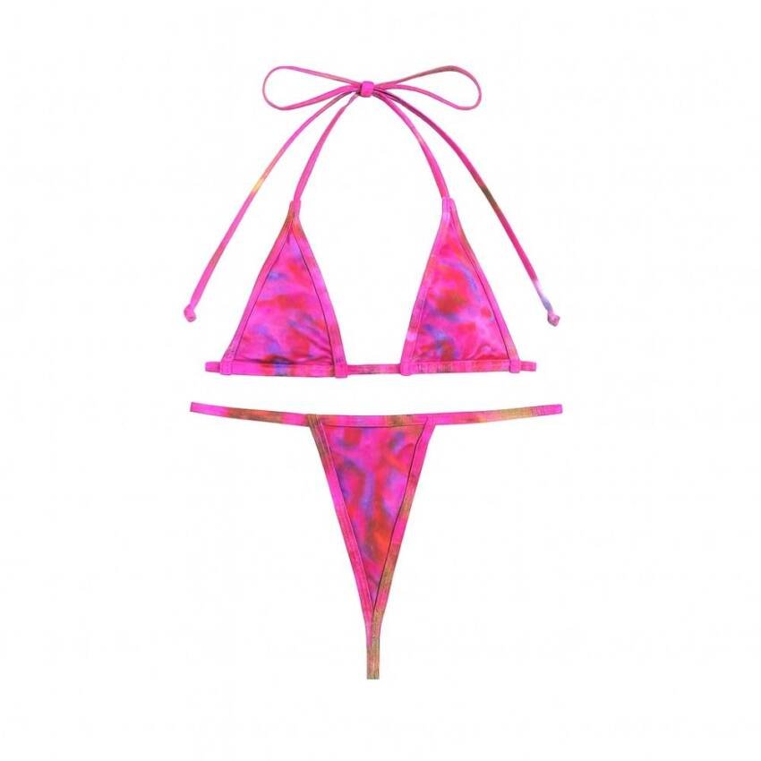 Traje Baño Bikini Micro Triángulo Con Estampado Muy Sexi - Imagen 9