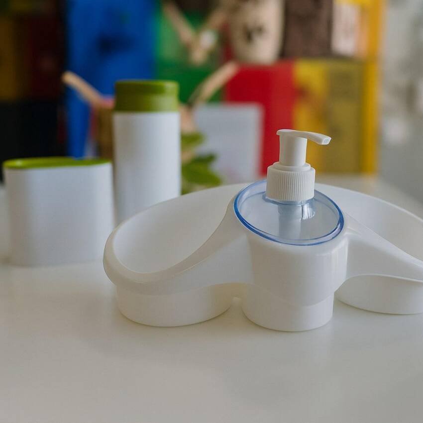 Set Dispensador de Jabón y Organizador Titiz Cocina - Blanco - Imagen 4