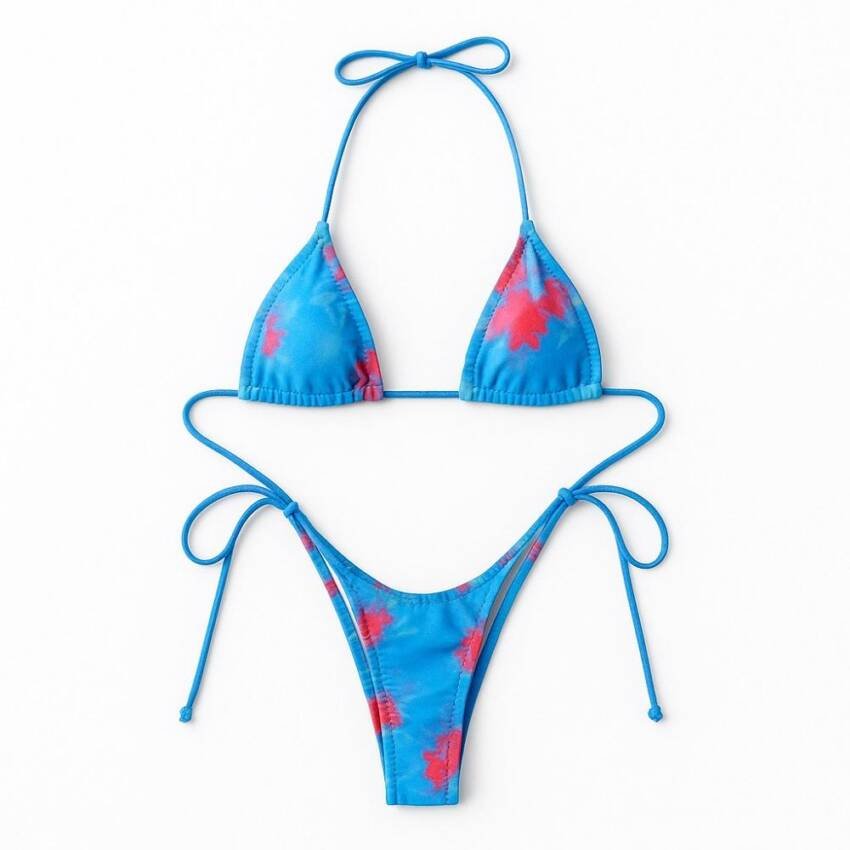 Traje Baño Bikini Micro Triángulo Con Estampado Muy Sexi