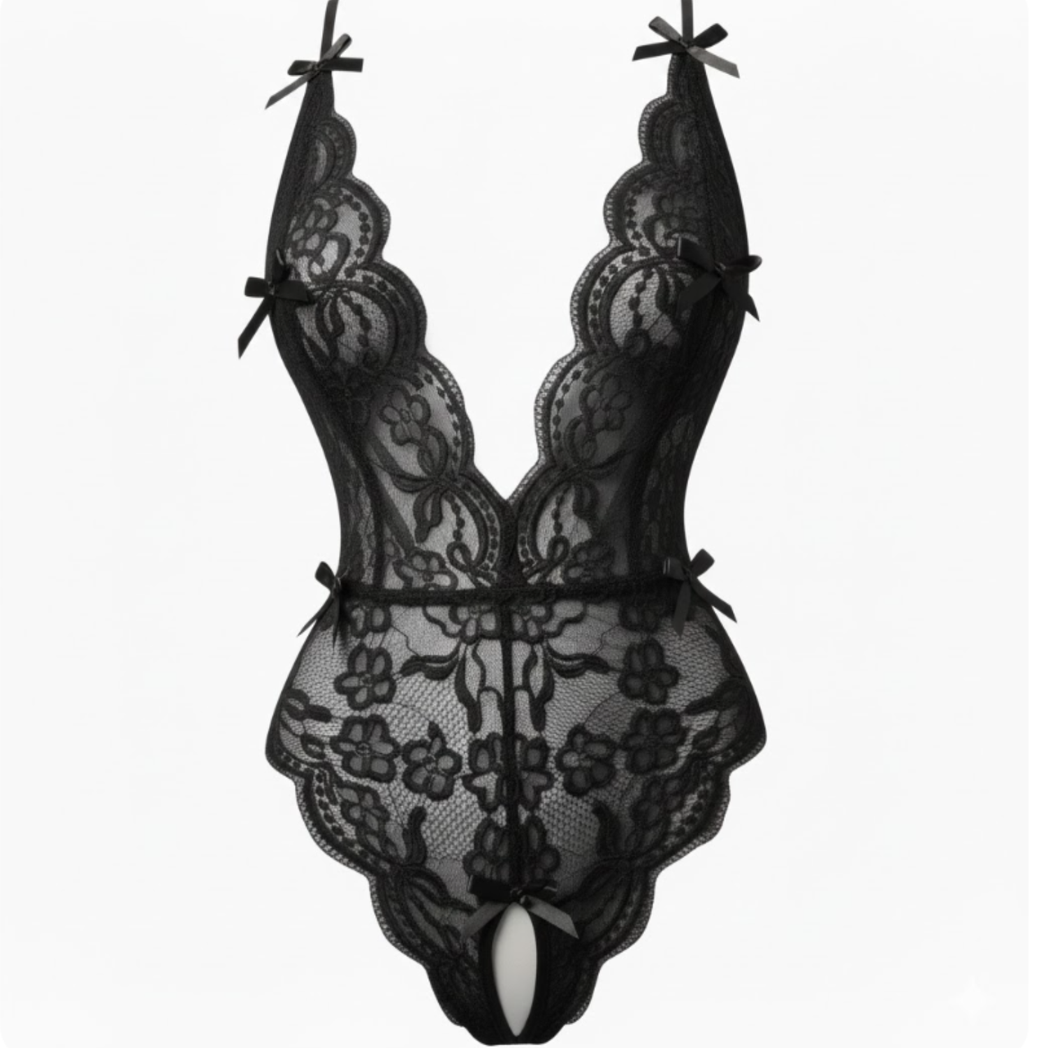 Lenceria Sexy Transparente Para Mujer, Entrepierna Abierta