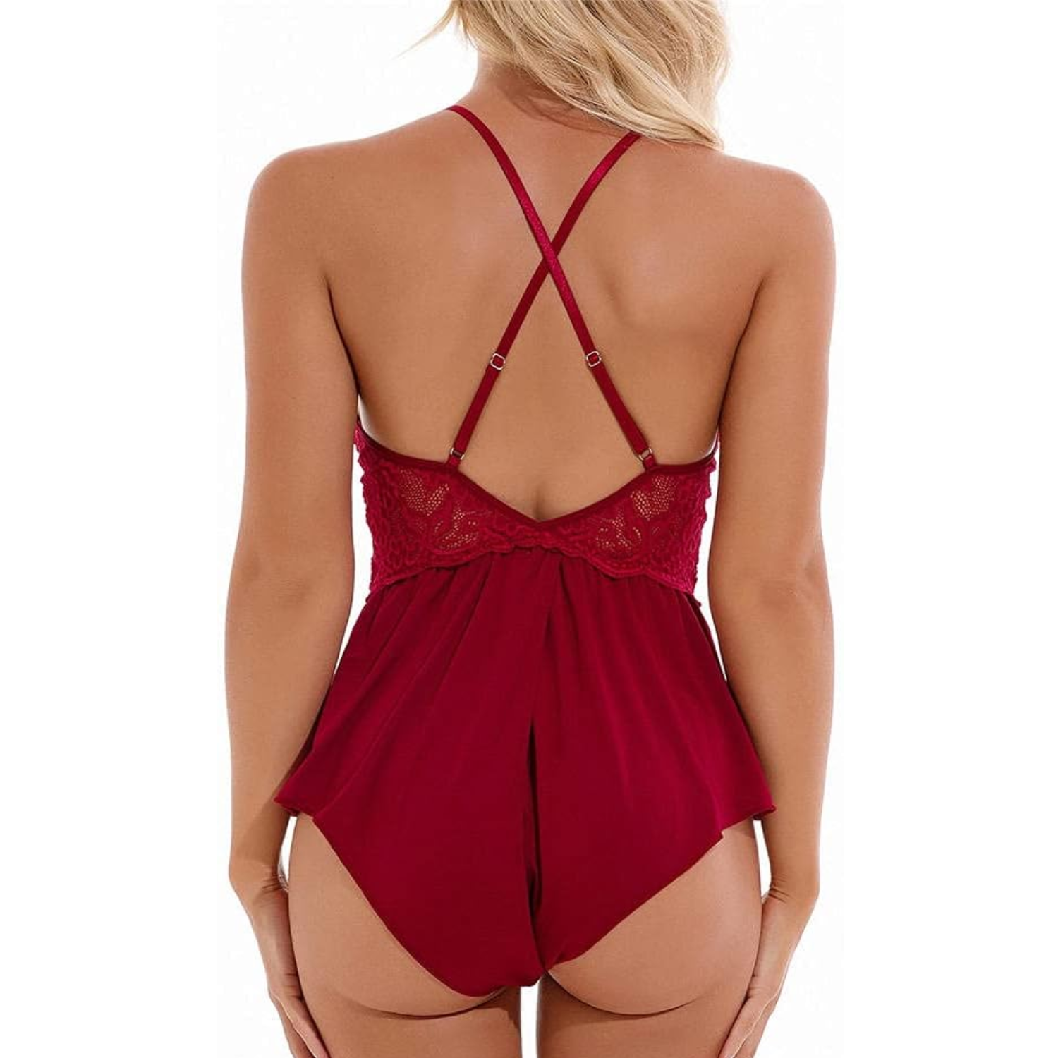 Lenceria Erotica De Encaje Babydolls Completo con abertura Entrepierna - Imagen 5