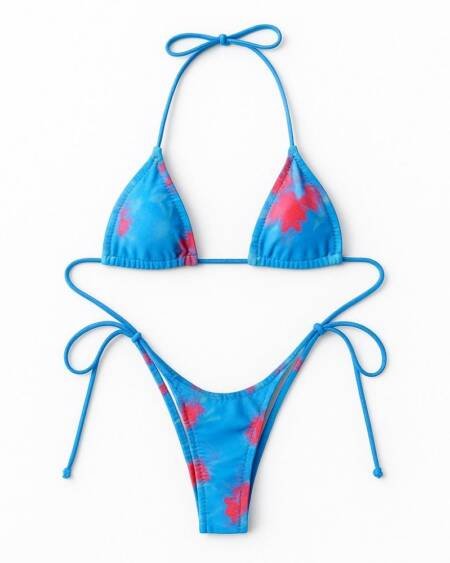 Traje Baño Bikini Micro Triángulo Con Estampado Muy Sexi