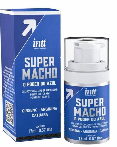 Gel Masculino Super Macho Intt 17ml Potenciador Azul  Neutro